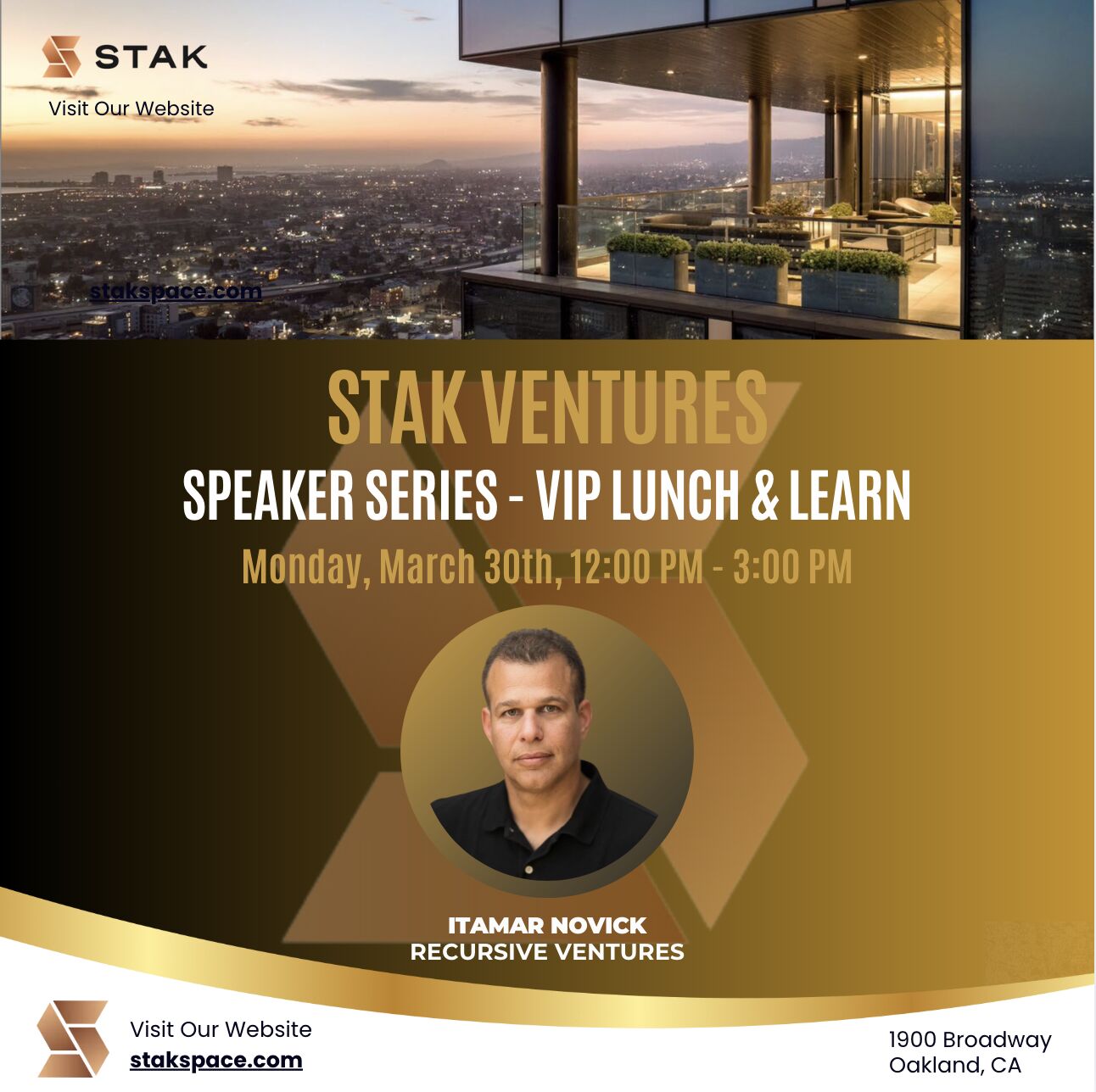 STAK Ventures Speaker Series - VIP Lunch & Learn with Itamar Novick
