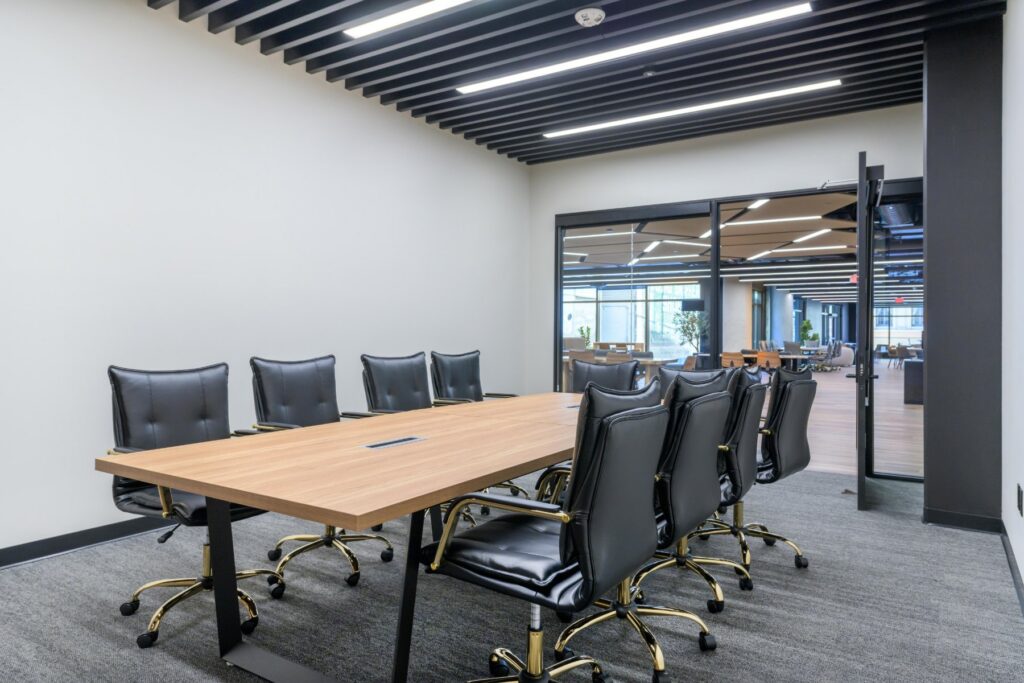Bright conference room at STAK Space, 1920 Broadway, Oakland