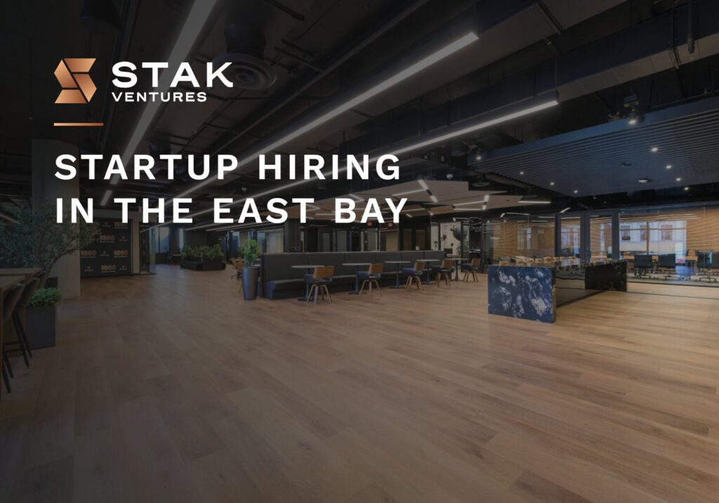 Startup hiring in the East Bay: open coworking floor at STAK Space, 1920 Broadway, Oakland