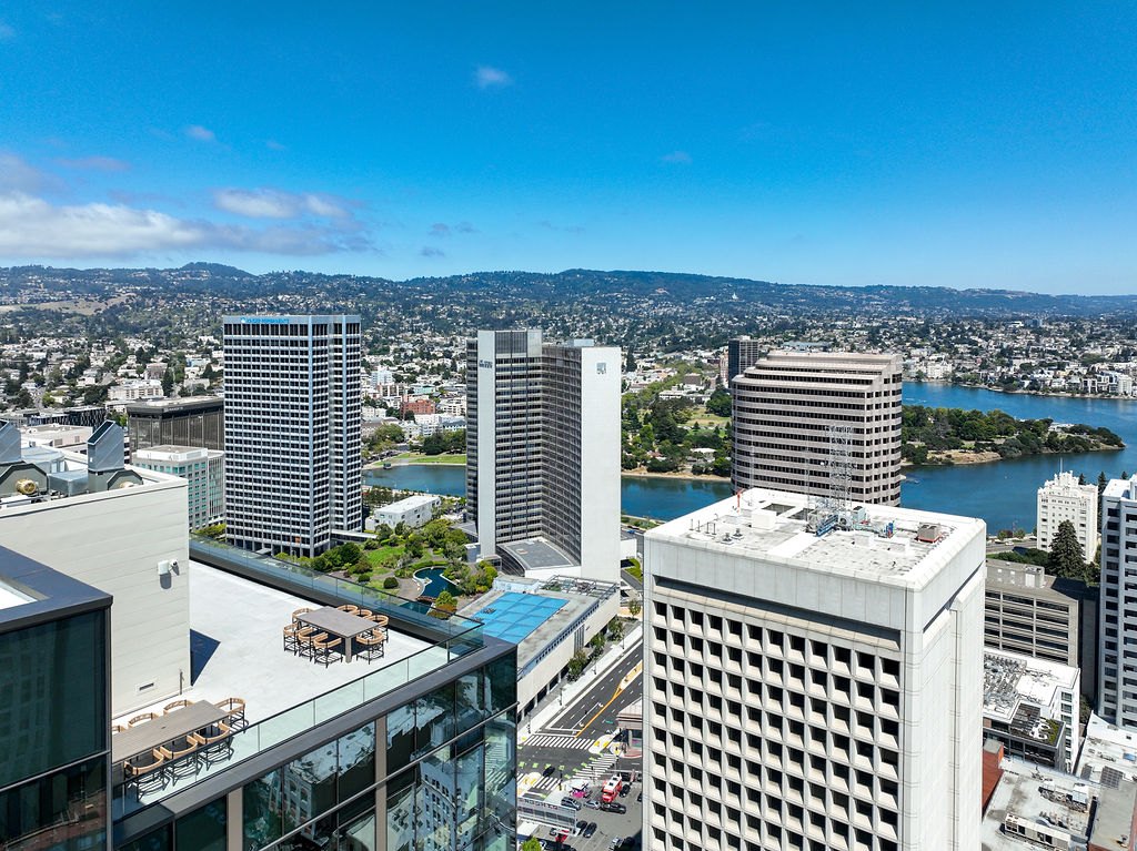 Lake Merritt view from the rooftop at 1900 Broadway in Oakland