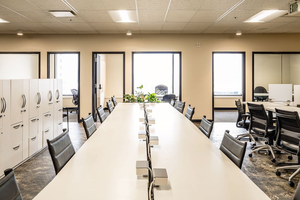 Long shared work table at 1950 Franklin in Oakland