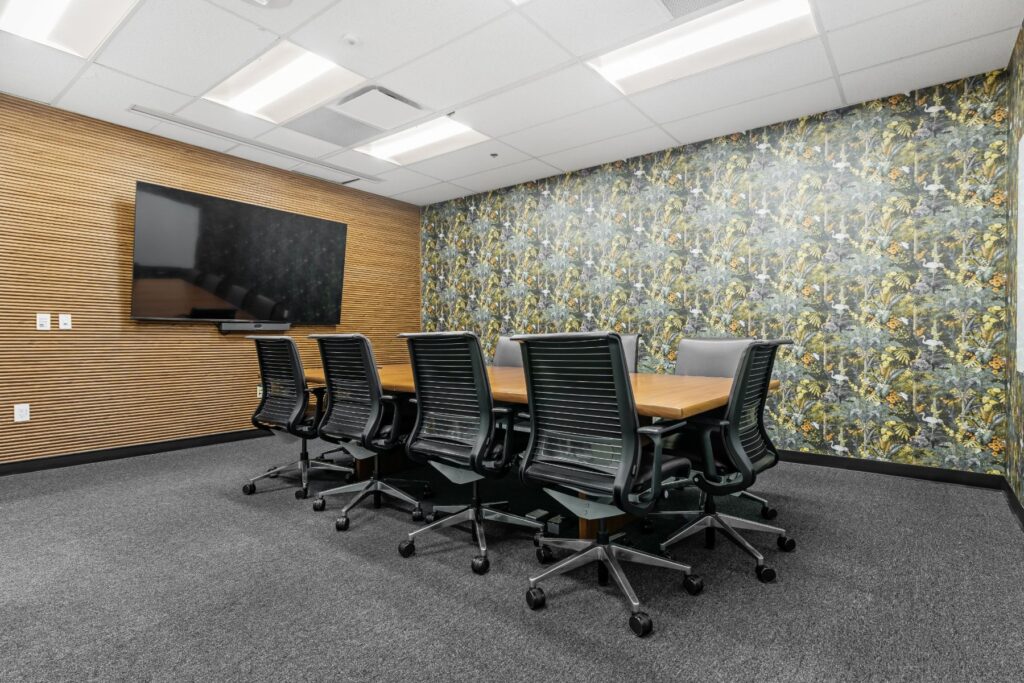 Meeting room with display at 1950 Franklin in Oakland