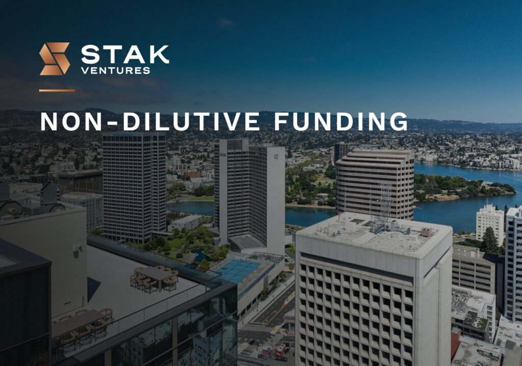 Non-dilutive funding: lake Merritt view from the rooftop at 1900 Broadway in Oakland