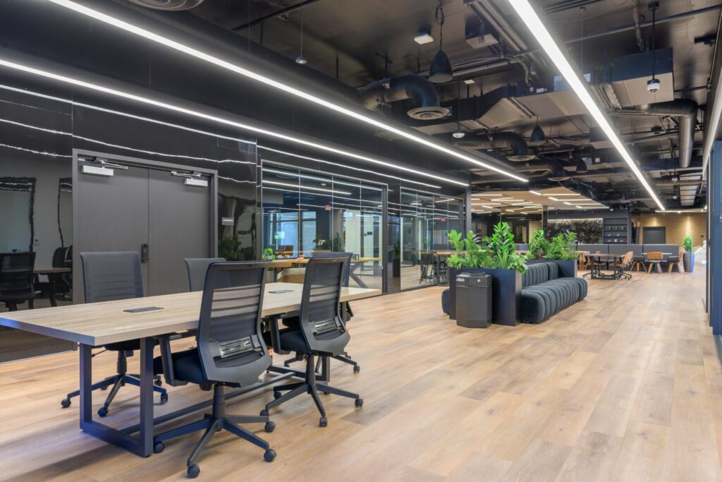 Open coworking desks at STAK Space, 1920 Broadway, Oakland
