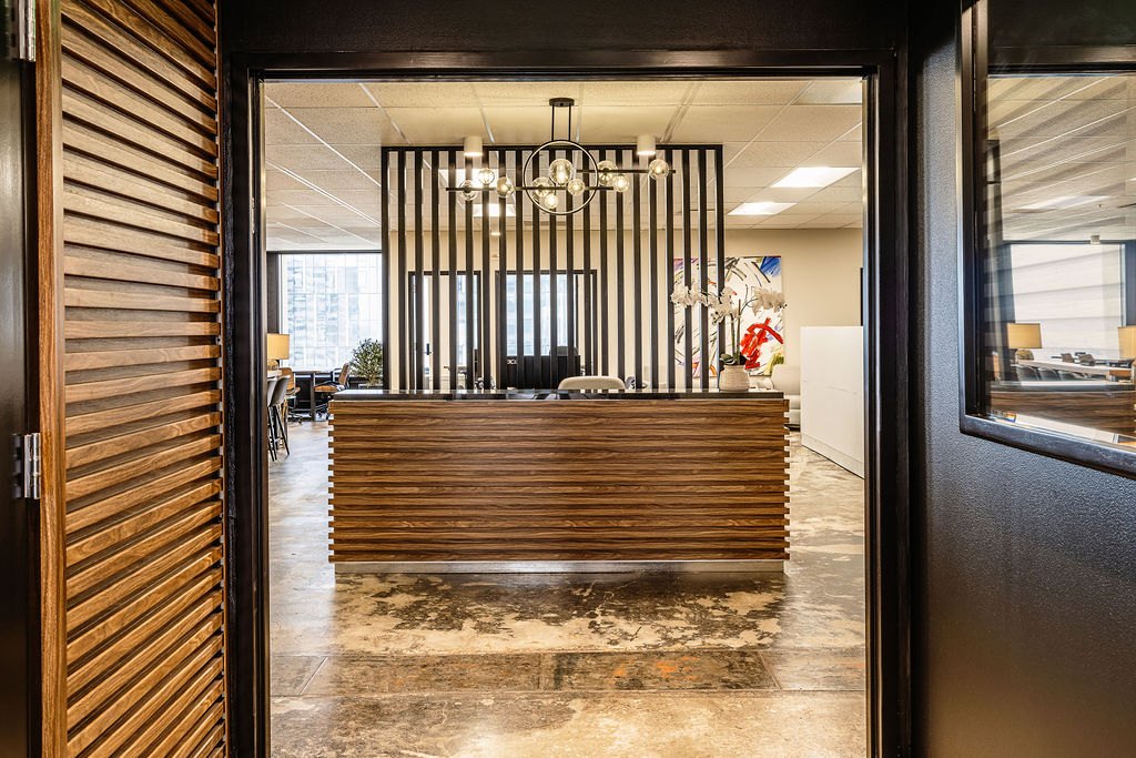 Reception desk at 1950 Franklin in Oakland