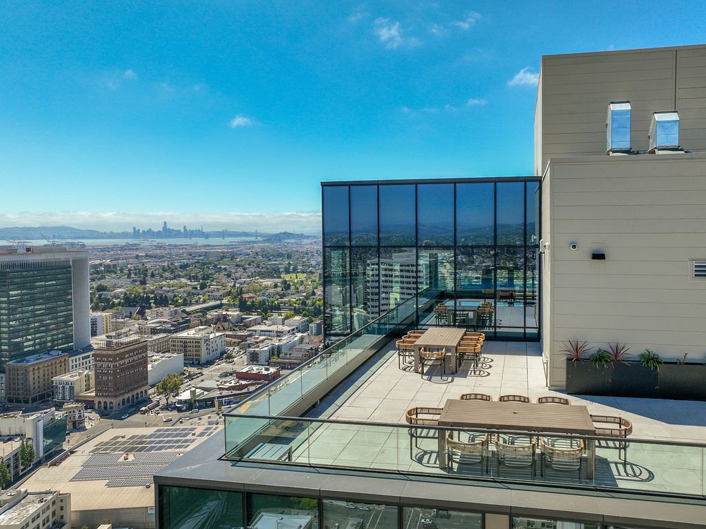 Rooftop lounge at 1900 Broadway in Oakland