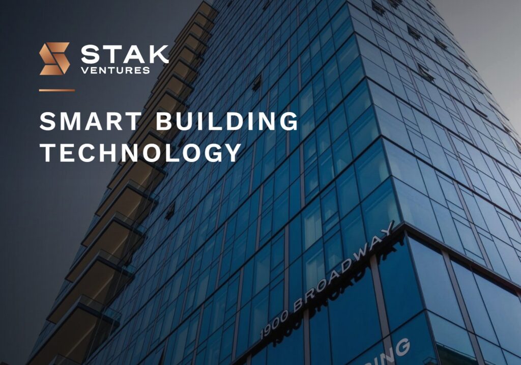 Smart building technology: looking up at the 1900 Broadway tower in Oakland