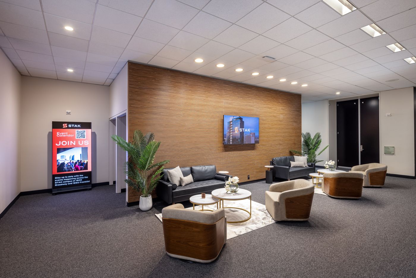 Second-floor lounge at 1950 Franklin